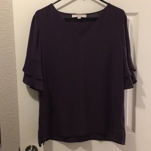 V-neck blouse with bell sleeves